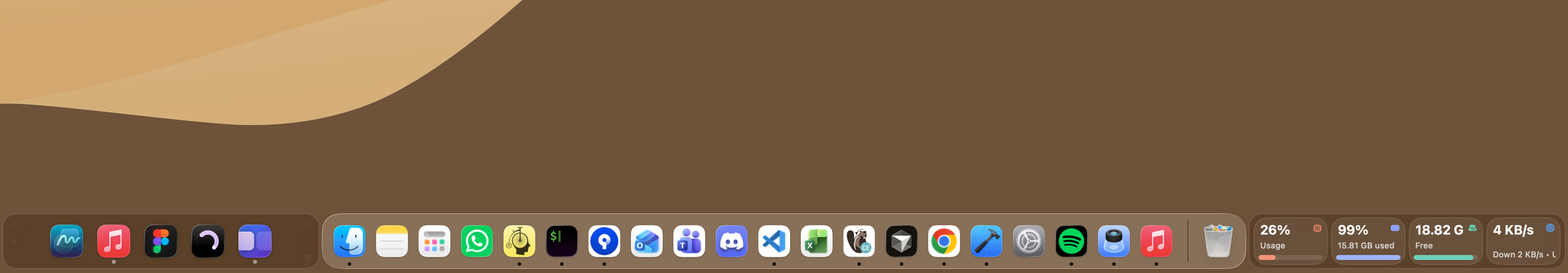 Dockside app drawer shelf view
